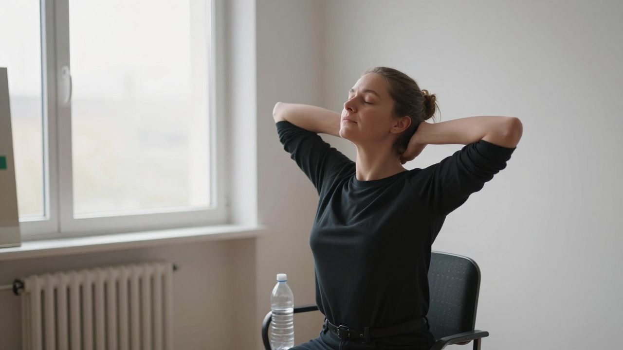 Zangeres doet stemwarming-oefeningen bij daglicht